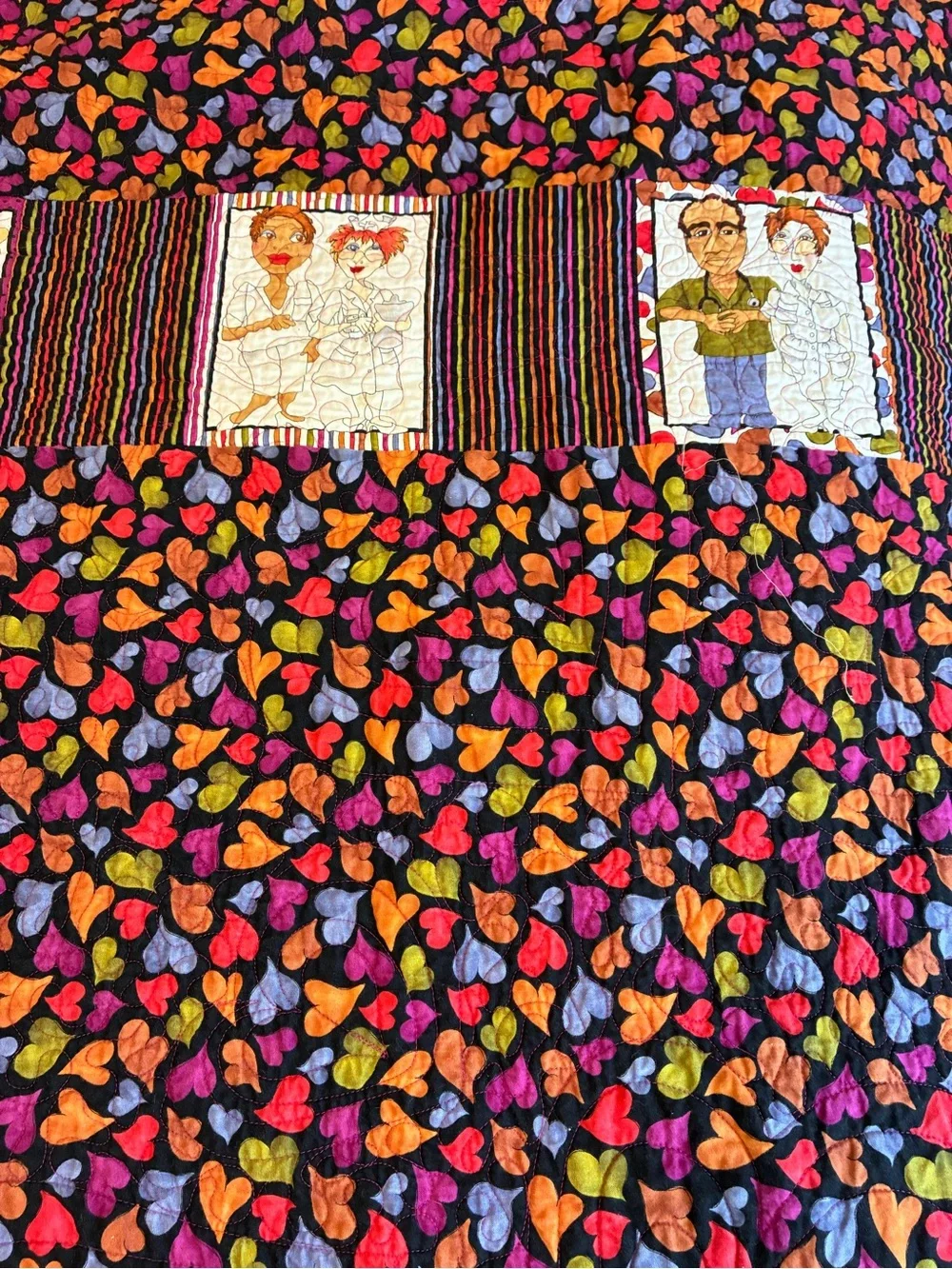 Handmade Appliqués Patchwork Quilt